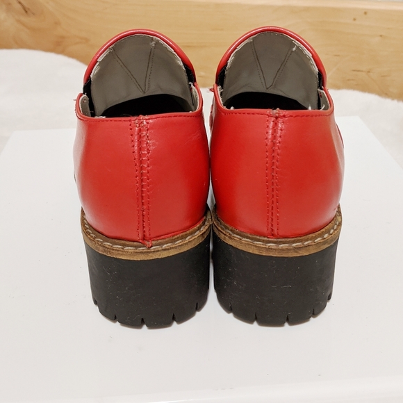 DR. SCHOLL'S Red Leather Slip On Shoes Sz 36 - Picture 7 of 11